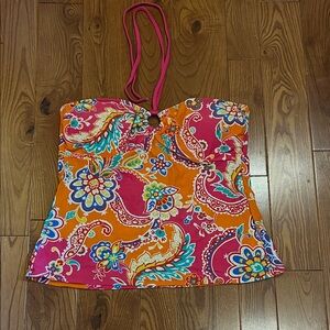 Chap Tankini Colorful Paisley Buikt in Bra size 16
